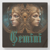 Gemini Zodiac Sign Steinuntersetzer (Vorderseite)