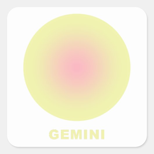 Gemini Zodiac Sign Stilvolle Gradient Quadratischer Aufkleber (Vorderseite)