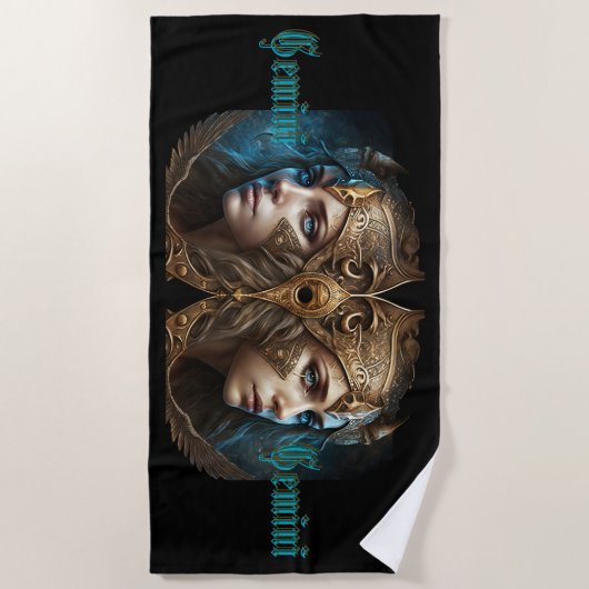 Gemini Zodiac Sign Strandtuch (Vorderseite)