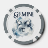 Gemini Zodiac Sign Themed Geburtstagsfeier Pokerchips (Rückseite)