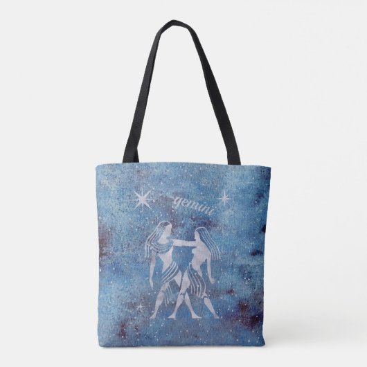 Gemini Zodiac Sign Tote Bag Tasche (Rückseite)
