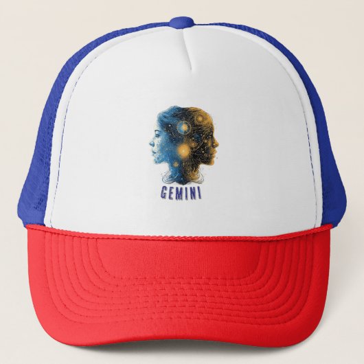 Gemini Zodiac Sign Truckerkappe (Vorderseite)