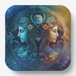 Gemini Zodiac Signature Watercolor Design Pappteller