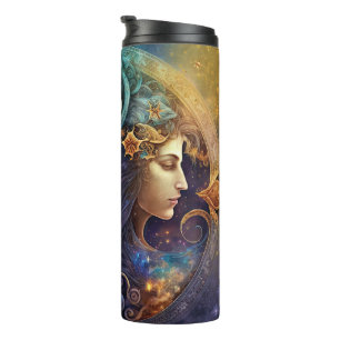 Gemini Zodiac Signature Watercolor Design Thermosbecher