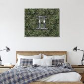 Gemini Zodiac signiert grüne digitale Camouflage Leinwanddruck (Insitu (Schlafzimmer))