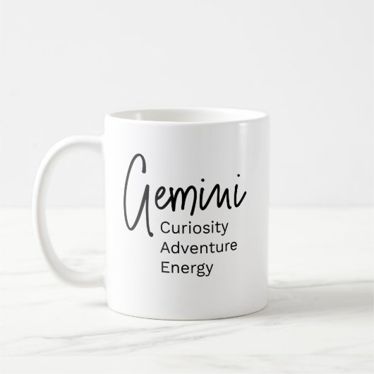 Gemini zodiac signiert positive Eigenschaften Kaffeetasse (Links)