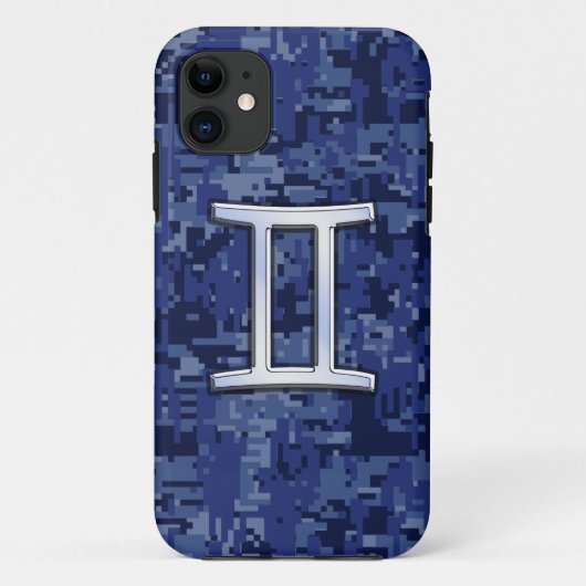 Gemini Zodiac-Signierung auf der Blue-Camouflage Case-Mate iPhone Hülle (Rückseite)