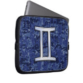 Gemini Zodiac-Signierung auf der Blue-Camouflage Laptopschutzhülle (Vorne Rechts)