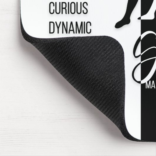 Gemini Zodiac Signu Mousepad, Schwarz & Weiß Mousepad (Ecke)