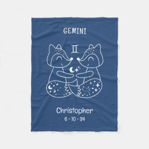 Gemini Zodiac Star Name Birthdate Blue Baby Fleecedecke