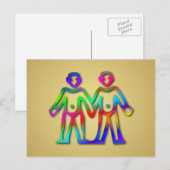 Gemini Zodiac Star Sign Color Line Postkarte (Vorne/Hinten)