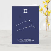 Gemini Zodiac Star Sign Custom Geburtstag Karte (Gelbe Blume)