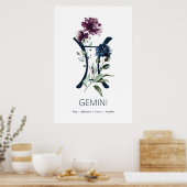 Gemini Zodiac Star Sign Poster (Küche)