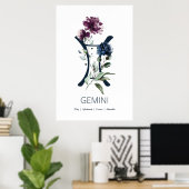 Gemini Zodiac Star Sign Poster (Heimbüro)