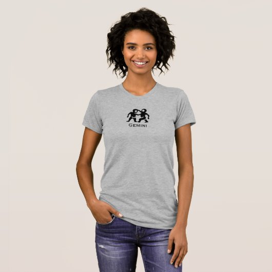 Gemini Zodiac Star Sign T-Shirt (Vorne ganz)
