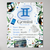 Gemini Zodiac Star Sing Y2K White 4:5 Poster (Vorne)