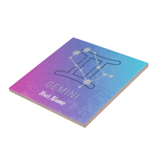 Gemini Zodiac Star Zeichenfarben Horoskop Fliese (Seite)