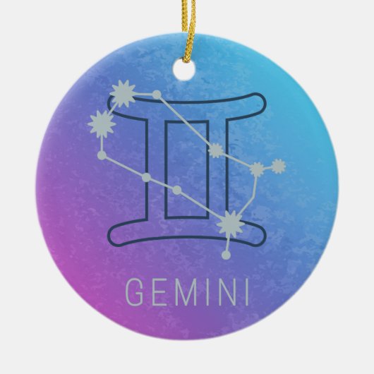 Gemini Zodiac Star Zeichenfarben Horoskop Keramik Ornament (Vorne)