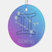 Gemini Zodiac Star Zeichenfarben Horoskop Keramik Ornament (Links)