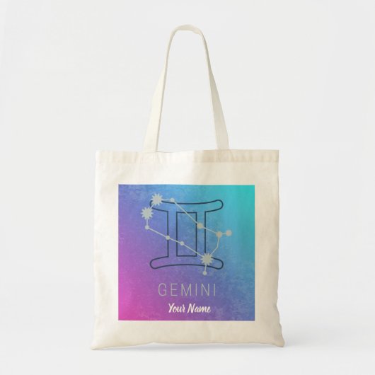Gemini Zodiac Star Zeichenfarben Horoskop Tragetasche (Vorne)
