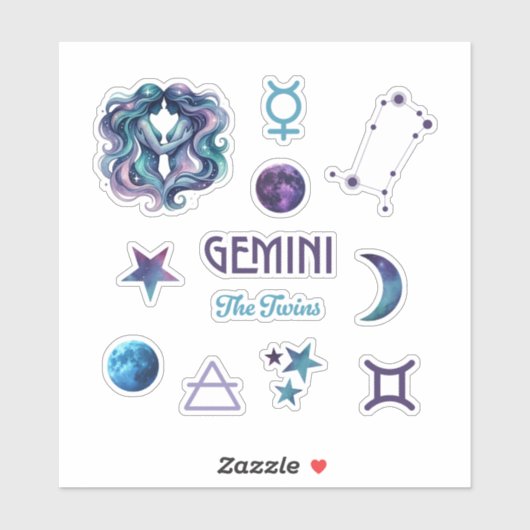 Gemini Zodiac Sticker Collection (Blatt)