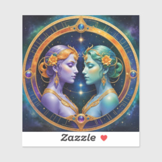 Gemini Zodiac Stickers, Celestial Zodiac Aufkleber
