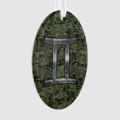 Gemini Zodiac-Symbol auf der grünen digitalen Camo Ornament (Vorderseite)