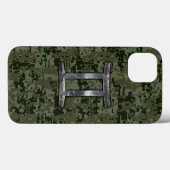 Gemini Zodiac Symbol auf grüner digitaler Camoufla Case-Mate iPhone Hülle (Rückseite (Horizontal))
