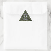 Gemini Zodiac Symbol auf grüner digitaler Camoufla Dreieckiger Aufkleber (Tasche)