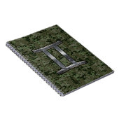 Gemini Zodiac Symbol auf grüner digitaler Camoufla Notizblock (Rechte Seite)