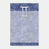Gemini Zodiac Symbol Blue Digital Camouflage Post-it Klebezettel (Vorderseite)