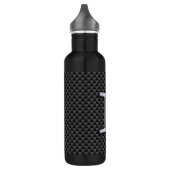 Gemini Zodiac Symbol Charcoal Carbon Fiber Style Trinkflasche (Links)
