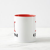 Gemini Zodiac Symbol Designer Tasse in Rot (Zentrum)