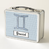 Gemini Zodiac Symbol Element von Kenneth Yoncich Metall Lunch Box (Rückseite)