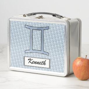 Gemini Zodiac Symbol Element von Kenneth Yoncich Metall Lunch Box