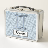 Gemini Zodiac Symbol Element von Kenneth Yoncich Metall Lunch Box (Vorderseite)