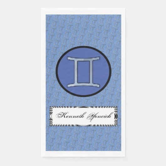 Gemini Zodiac Symbol Element von Kenneth Yoncich Serviette (Vorderseite)