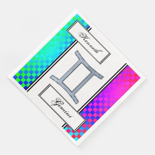 Gemini Zodiac Symbol Element von Kenneth Yoncich Serviette (Ecke)