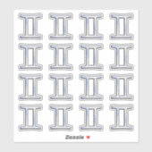 Gemini Zodiac-Symbol für die digitale Navy-Blue-Ca Aufkleber (Blatt)
