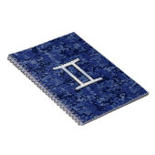 Gemini Zodiac-Symbol für die digitale Navy-Blue-Ca Notizblock (Rechte Seite)