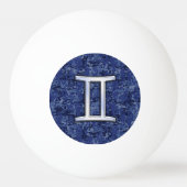 Gemini Zodiac-Symbol für die digitale Navy-Blue-Ca Tischtennisball (Rückseite)