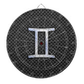 Gemini Zodiac Symbol Holzkohle Faserverbund Dartscheibe (vorne)