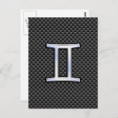 Gemini Zodiac Symbol Holzkohle Faserverbund Postkarte (Vorne/Hinten)