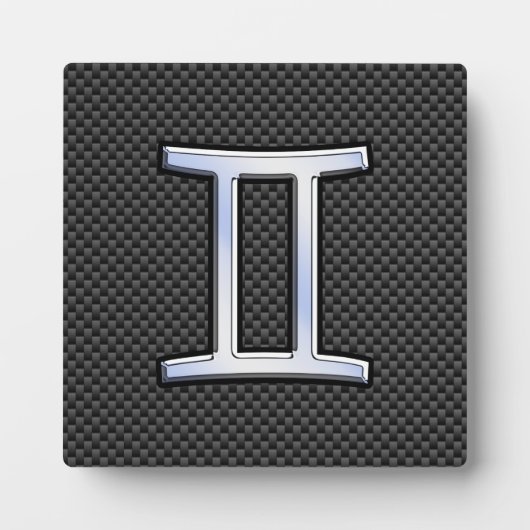 Gemini Zodiac Symbol Holzkohlefaser drucken Fotoplatte (Vorderseite)