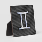 Gemini Zodiac Symbol Holzkohlefaser drucken Fotoplatte (Vorderseite)