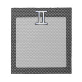 Gemini Zodiac Symbol Holzkohlefaser drucken Notizblock (Vorderseite)