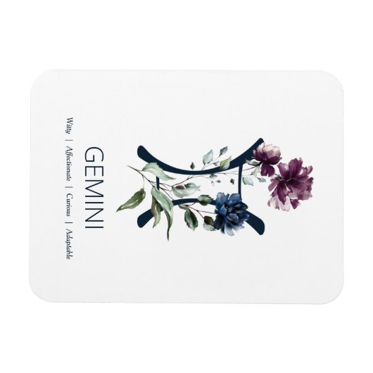 Gemini Zodiac Symbol Magnet (Horizontal)