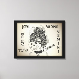 Gemini Zodiac Symbol n Signieren Gerahmt gezackte Leinwanddruck