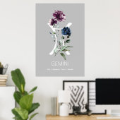 Gemini Zodiac Symbol Poster (Heimbüro)