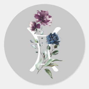 Gemini Zodiac Symbol Runder Aufkleber